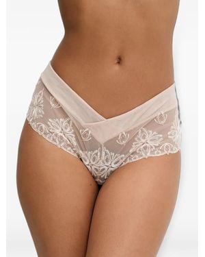 Chantelle Slip Con Ricamo - Marrone