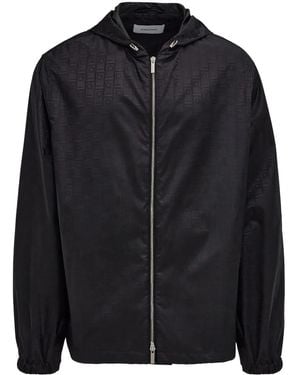 Ferragamo Windbreaker With Monogram - Black