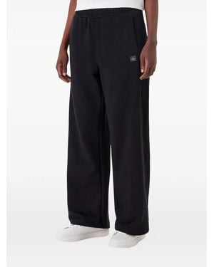 Calvin Klein Logo-Patch Wide-Leg Track Trousers - Black
