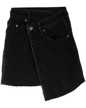 Ksubi Asymmetric Denim Mini Skirt - Black