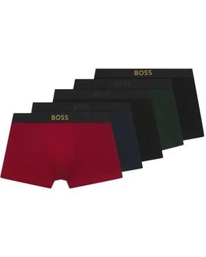 BOSS Five-Pack Of Logo Trunks - Red