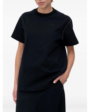 N°21 Logo-T-Shirt mit Kontrastnähten - Schwarz