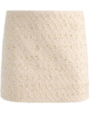 Alice + Olivia Rubi Sequin Mini Skirt - Natural