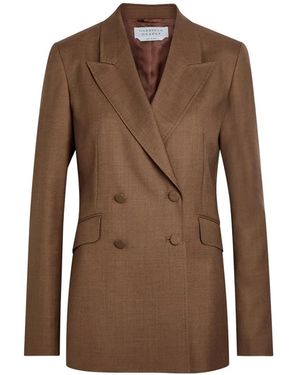 Gabriela Hearst Angela Double-Breasted Peaked-Lapel Blazer - Brown