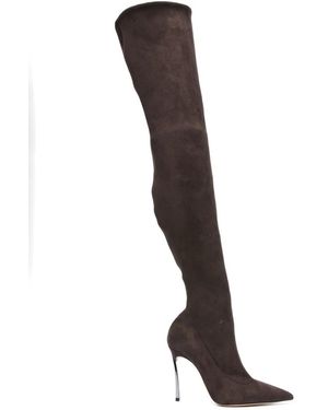 Casadei 110Mm Suede Over-The-Knee Boots - Brown