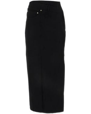 Loewe Deconstructed Cotton Midi Pencil Skirt - Black