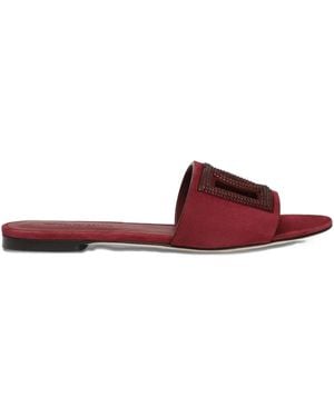 Dolce & Gabbana Sandalias con apliques de cristal - Rojo