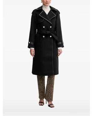 Morgan Belted Double-Breasted Coat - Black