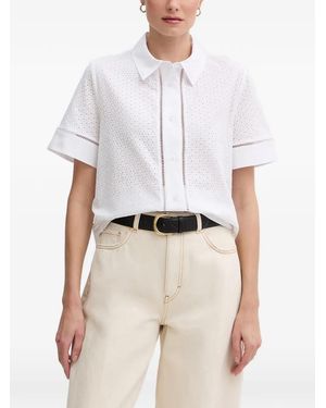 Joop! Broderie-Anglaise Short-Sleeve Shirt - White