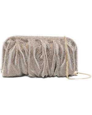 Benedetta Bruzziches Embellished Gathered Clutch - White