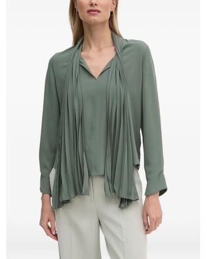 Sandro Ferrone Pleated Neck Blouse - Green