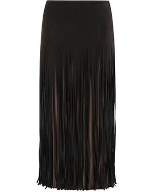 Tela Fringe-Detail Midi Skirt - Black