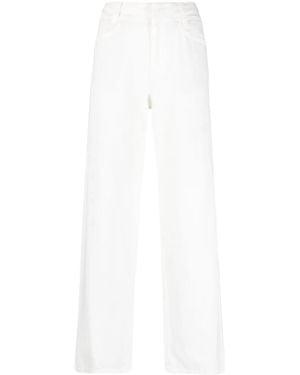 Vince High-Waist Straight-Leg Trousers - White