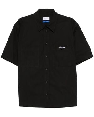 Off-White c/o Virgil Abloh Bookish Summer Poplin Short Sleeve Shirt - Black