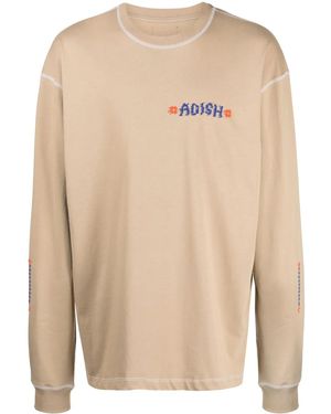 Adish Tatreez Logo-Embroidered Cotton T-Shirt - Natural