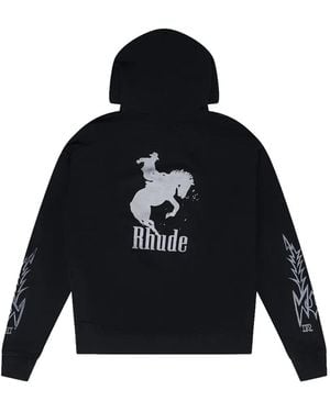 Rhude Graphic-Print Hoodie - Black