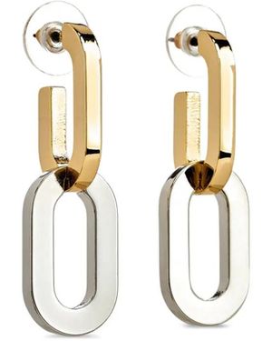 Kenneth Jay Lane Link Oval-Shape Earrings - Brown