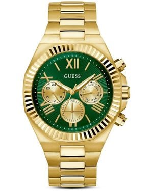 Guess Equity Fluted Bezel 44Mm Watch - Metallic