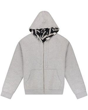 DENIM TEARS Zebra-Lined Hoodie - White