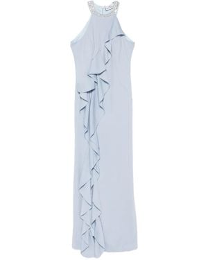 Rahil Hesan Ruffled Gown - Blue