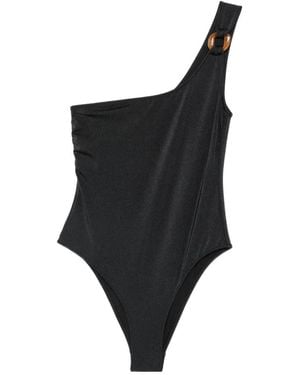 Anjuna Asymmetrisch Badpak Met Ringdetail - Zwart