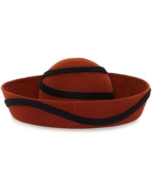 D'Estree Sigmar Ribbon-Band Fedora - Red