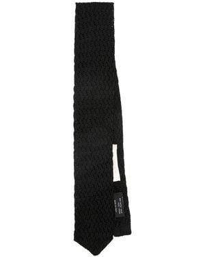 mfpen Crochet-knit Silk Tie - Black