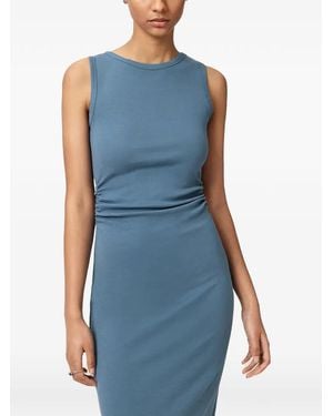 AllSaints Boat Neck Ruched Slim Fit Sleeveless Dress - Blue