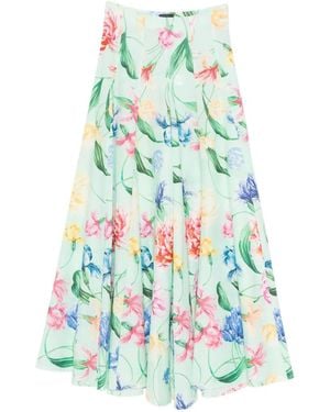 LAVI COUTURE Floral-Print Palazzo Trousers - White