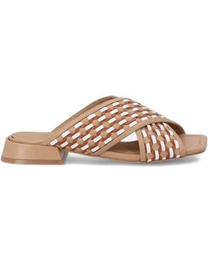 Bruno Premi Woven Crossover Sandals - Brown