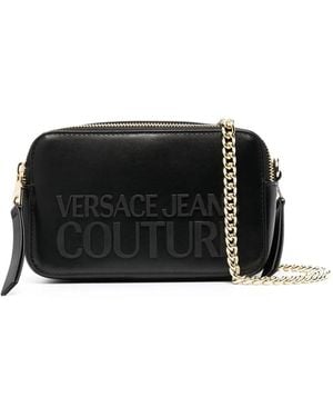 Versace Jeans Couture Logo-Lettering Crossbody Bag - Black