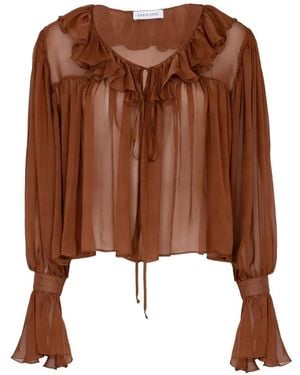Raquel Diniz Camille Ruffled Blouse - Brown