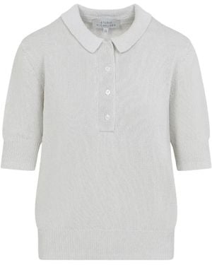 Studio Nicholson Ribbed-Knit Polo Shirt - White