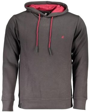 U.S. Grand Embroidered-Logo Hoodie - Grey