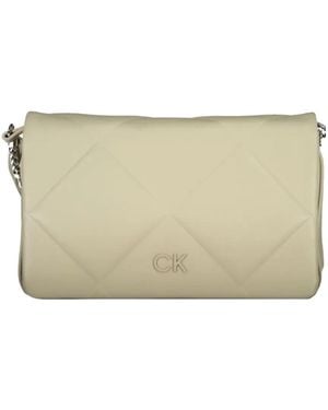 Calvin Klein Quilted Logo-Plaque Shoulder-Bag - Natural