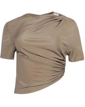Christopher Esber T-Shirt Met Ruches En Ringdetail - Naturel