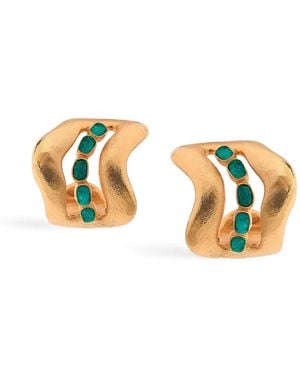 FENOMENA Mina Verde Earrings - Metallic