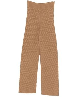 Max Mara High-Waist Knitted Pants - Natural