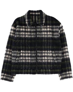 MSGM Check-Pattern Zip-Up Jacket - Black