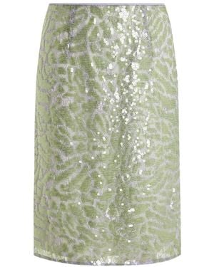 16Arlington Elice Lace Sequinned Midi Skirt - Green