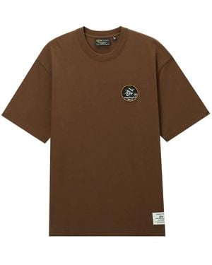 Alpha Industries Patch-Print Cotton T-Shirt - Brown