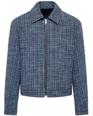 WOOYOUNGMI Tweed Zip-Up Jacket - Blue