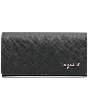 agnès b. Logo-Plaque Leather Wallet - Grey