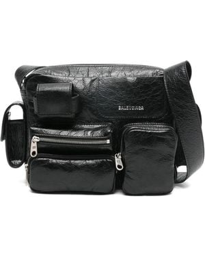 Balenciaga Superbusy Leather Messenger Bag - Black