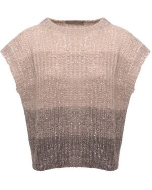 D.exterior Sequin-Embellished Vest - Grey