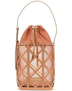 Emporio Armani Cage-Style Bucket Bag - White