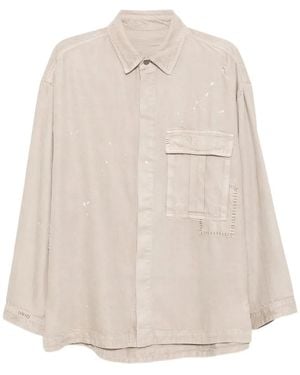 CROQUIS Distressed Splatter-Print Shirt - Natural