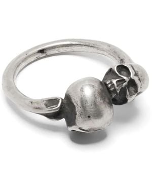 Werkstatt:münchen Double Skull Ring - Weiß
