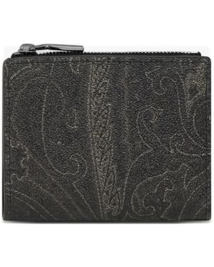 Etro Paisley Zip Wallet - Black