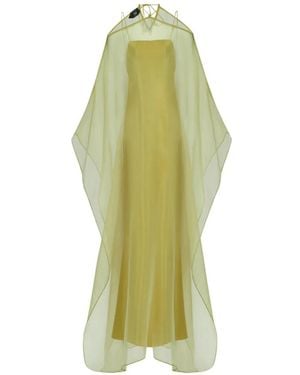 ‎Taller Marmo Sheer-Overlay Maxi Dress - Yellow